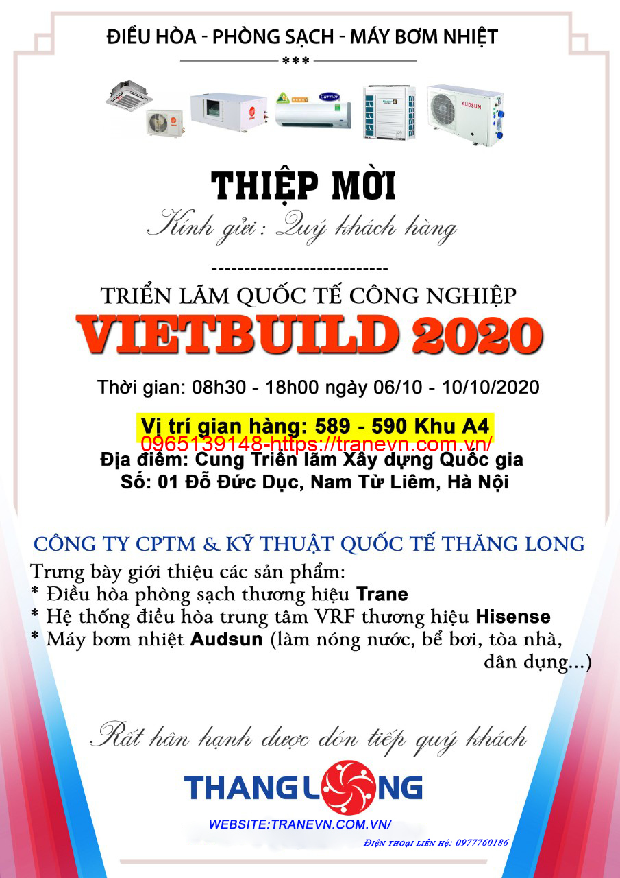 Trane Việt Nam kết hợp đại lý điều hòa Trane tổ chức Triển lãm Vietbuild 2020
