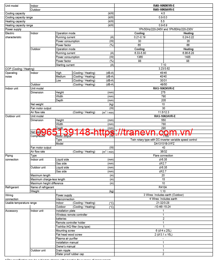 RAS-16N3AVR-E 