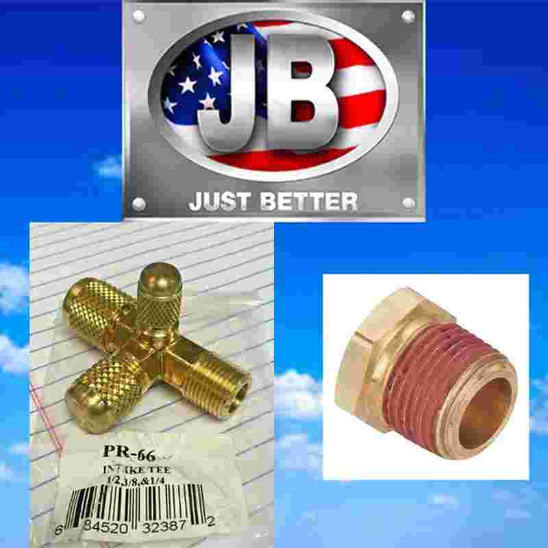 thumbnail image 2 of JB Industries PR-66 Vacuum Pump Intake Cross, New Style, 1/2, 3/8 & 1/4 MF, USA Made 2 of 4