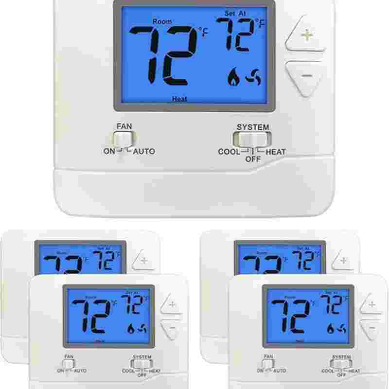(5_pack)_electeck_non-programmable_digital_thermostat_for_home,_up_to_1_white_#749edba27