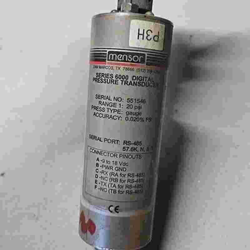 Mensor Series 6000 Digital Pressure Transducer 20 Psi Range #91914d051 ...